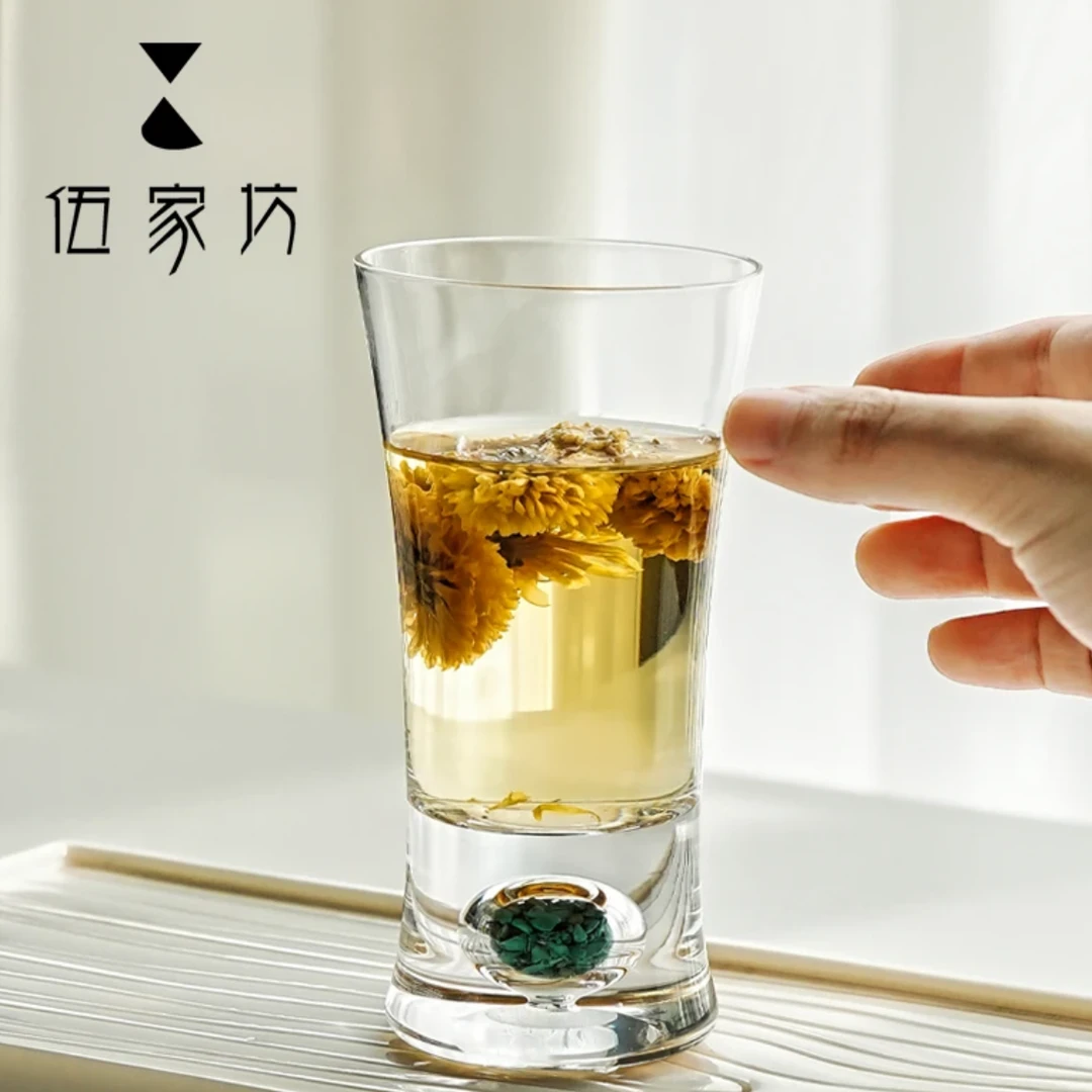 茗香瓷器透明高硼硅玻璃绿松石可乐杯主人杯品茗杯茶杯-4943