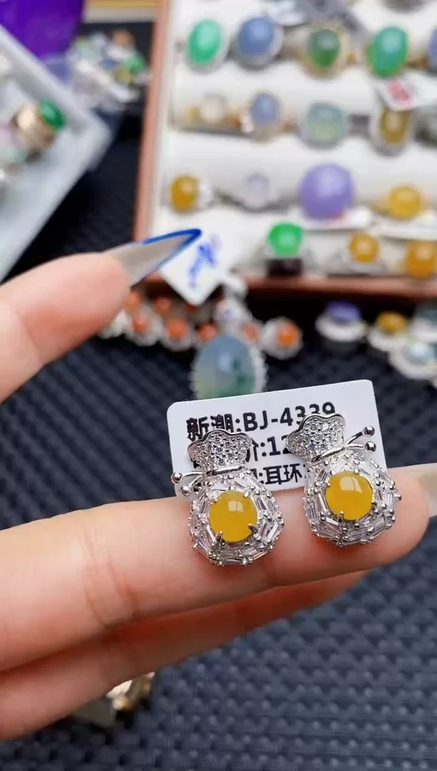 银S925镶嵌戒指翡翠2596