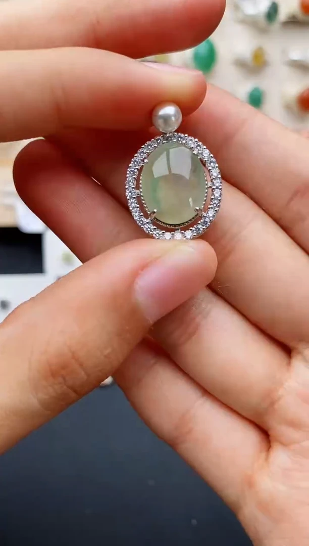 【闪购商品】翡翠戒指银S925镶嵌缅甸翡翠