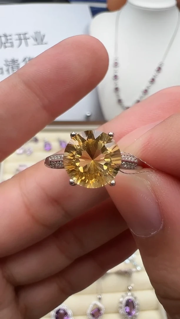 银S925镶嵌戒指黄晶73