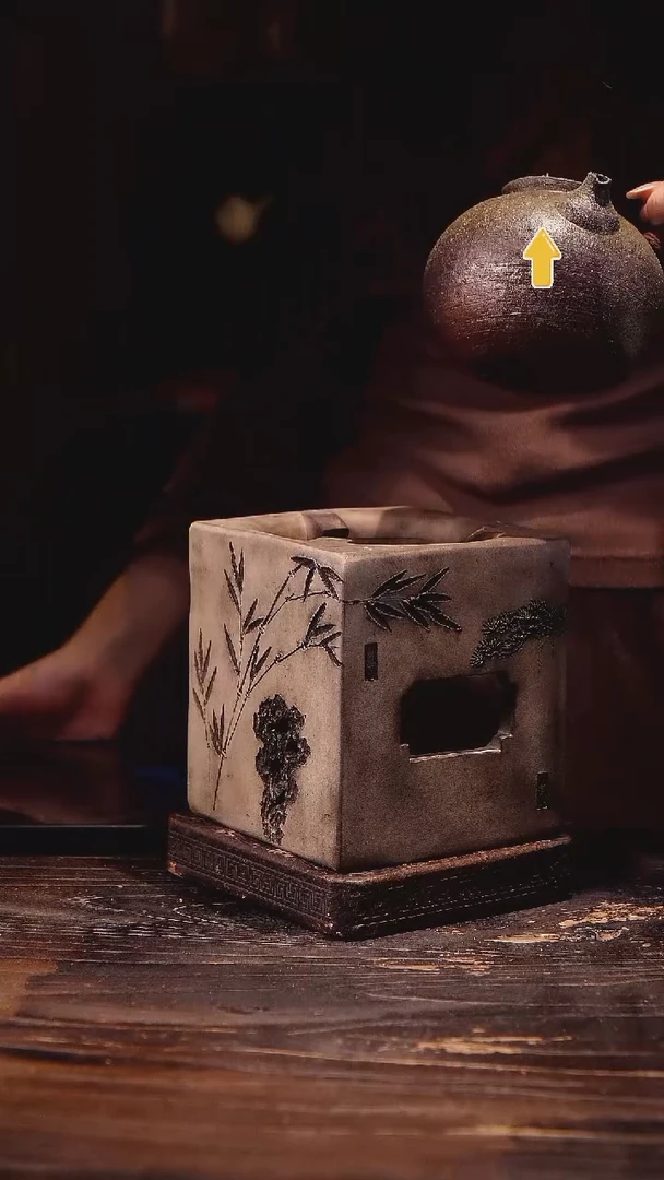 纯手工柴烧四方雕刻炉