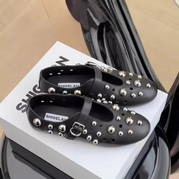 诗歌兰女鞋时尚英伦风一字扣玛丽珍单鞋