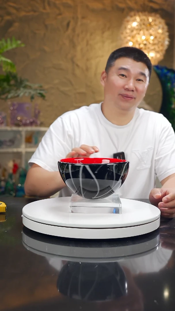 手工艺品琉璃田*福利红黑果碗