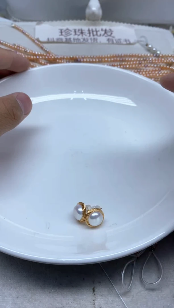 未镶嵌淡水珍珠耳饰24