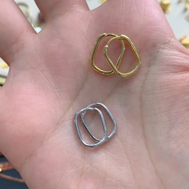 【素金百搭方耳扣】18K耳饰-多样性发其一FF255|BKJ4