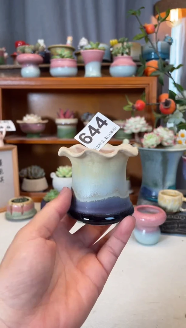 瓷片644知木小芳花盆