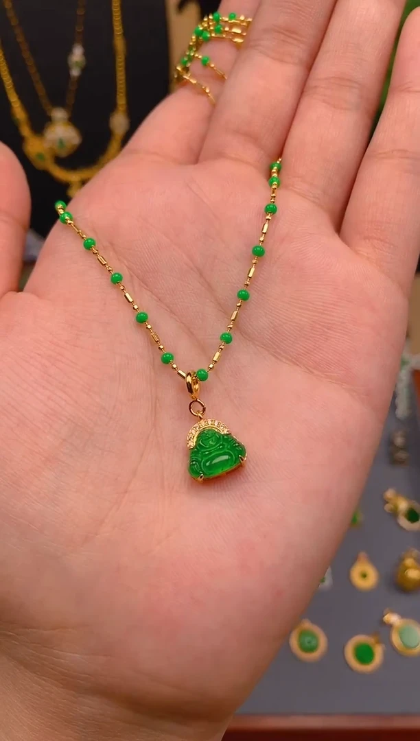 【闪购商品】翡翠吊坠(不含链)银S925镶嵌佛公万能扣