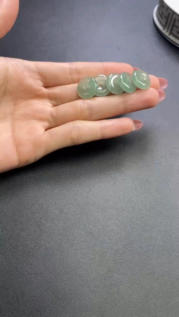 未镶嵌手绳定制翡翠鱼*多平安扣手绳5个一串