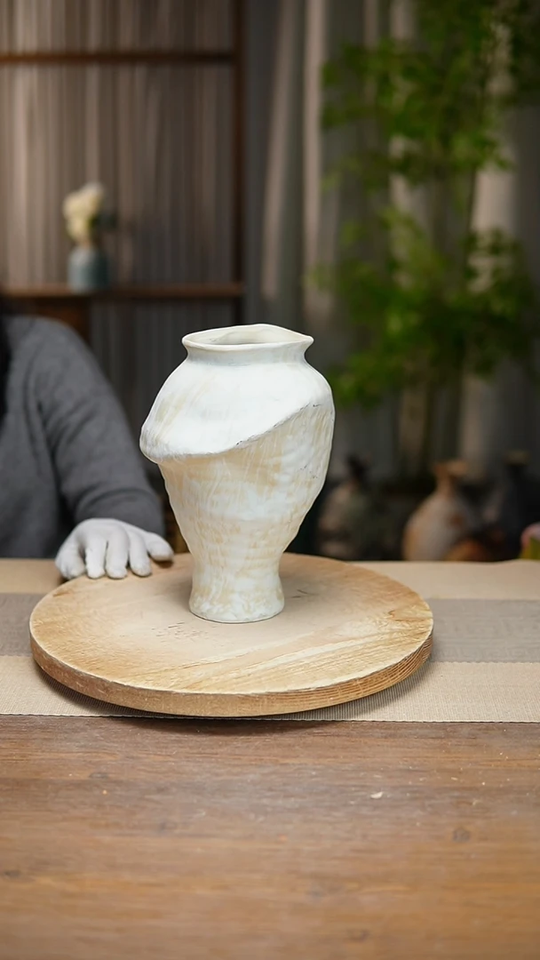 【闪购商品】陶瓷花器陶瓷花瓶手捏瓶003瑕疵