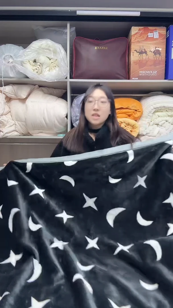 纯棉1米小星星貂绒毯子