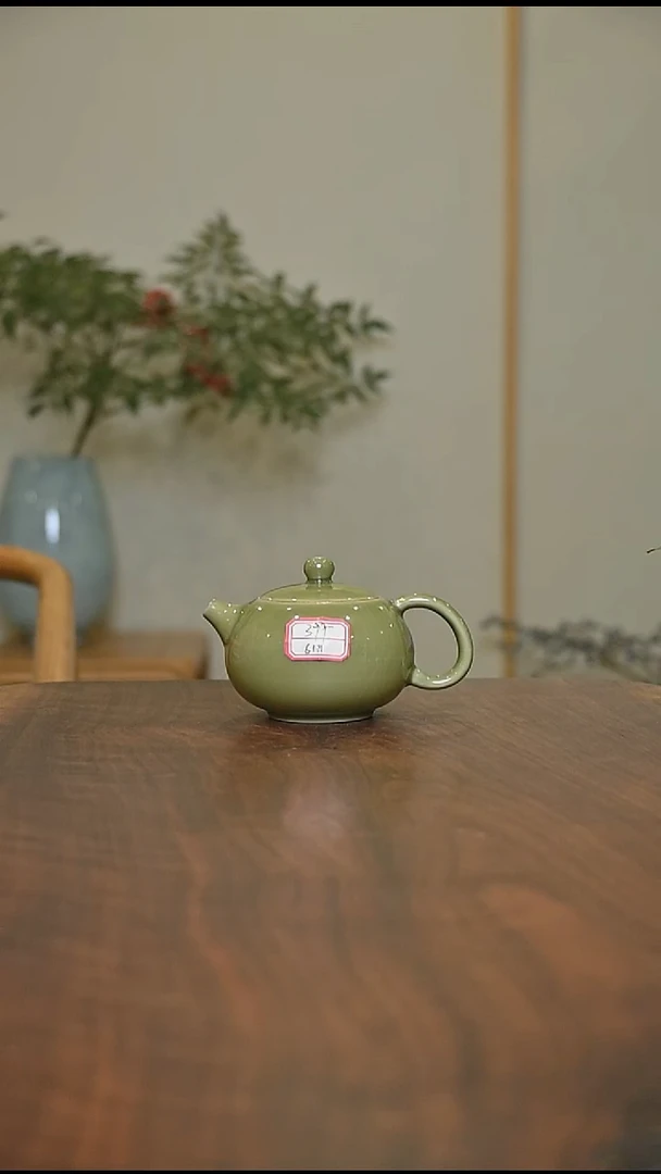 61#西施壶 矿石釉 微瑕 朱家汝窑款