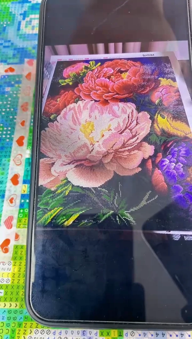 棉布 百丝特【人间富贵花】树脂方钻50*70画布