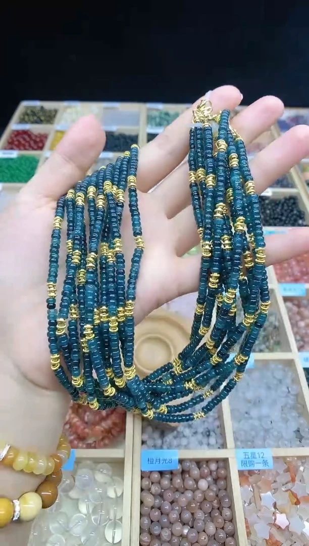 玛瑙/玉髓手链未镶嵌印度玛瑙多圈2-4mm多样性发一