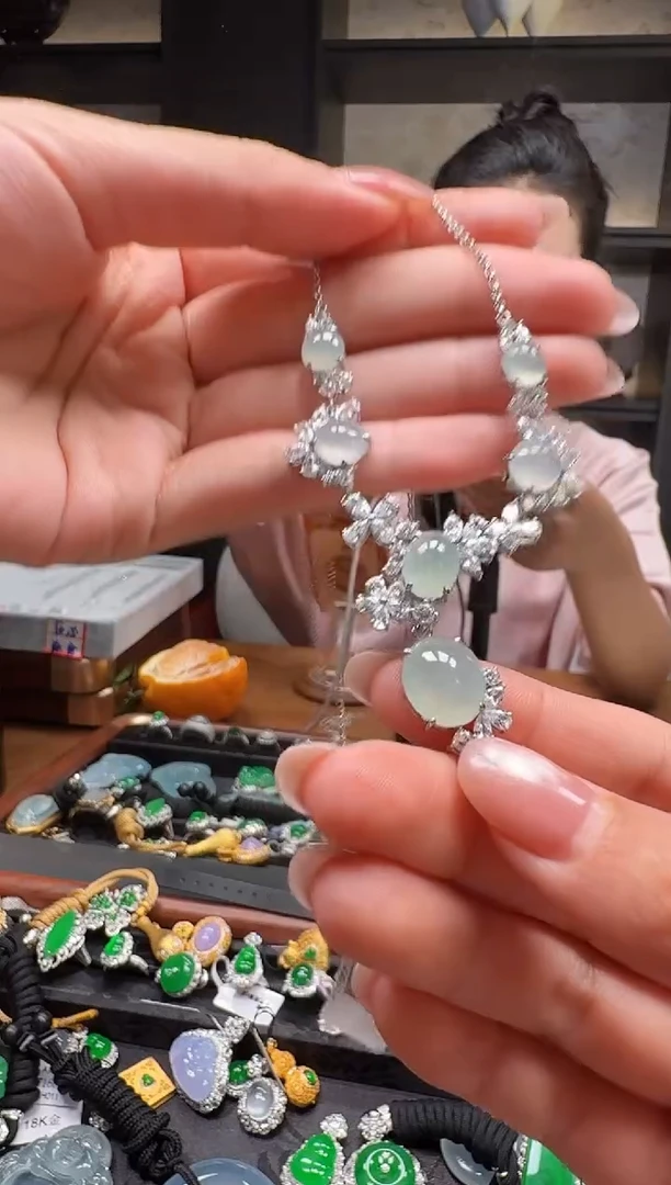 颈饰银S925镶嵌翡翠109