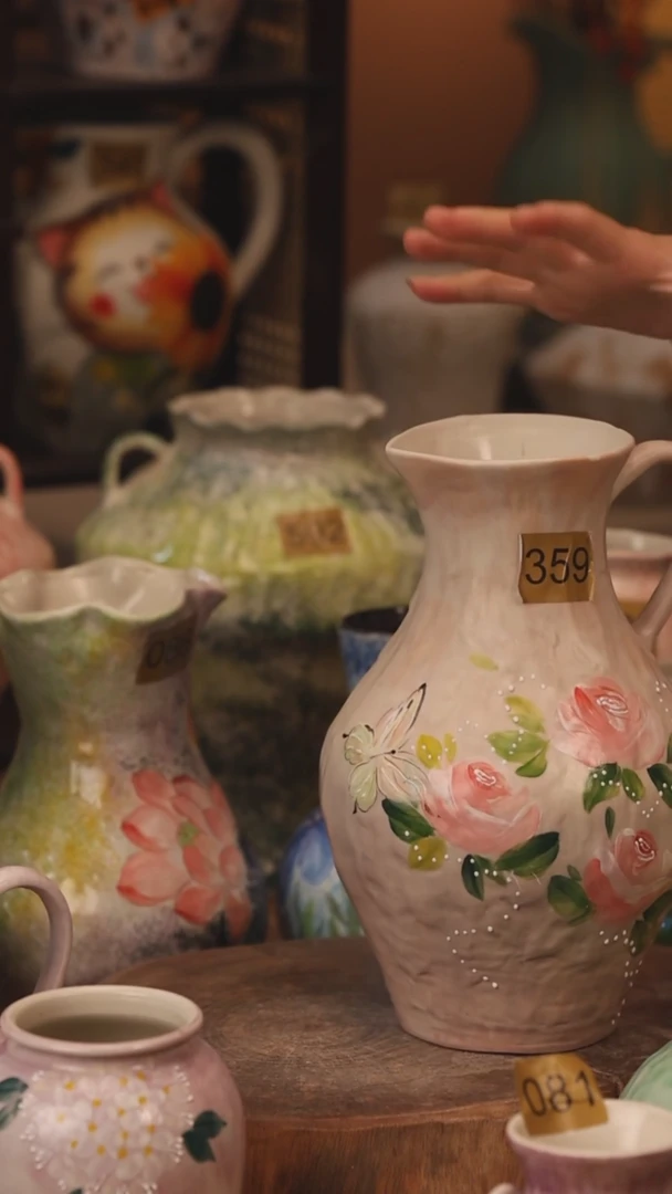 陶瓷359景德镇设计师手作花器摆件侘寂风