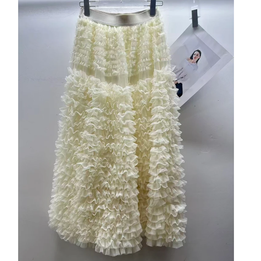 【南油玲姐】米白色半身裙DQ3040