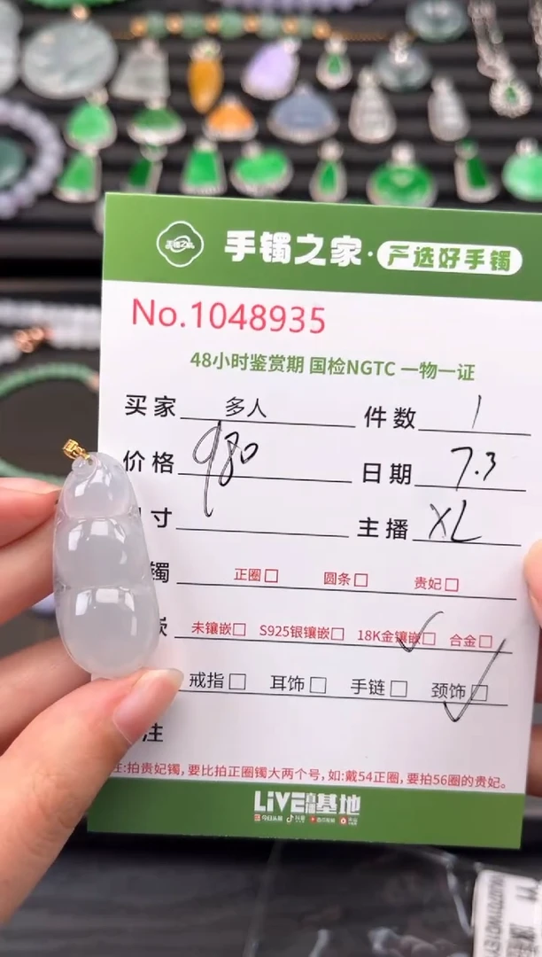 翡翠18K金镶嵌颈饰多人