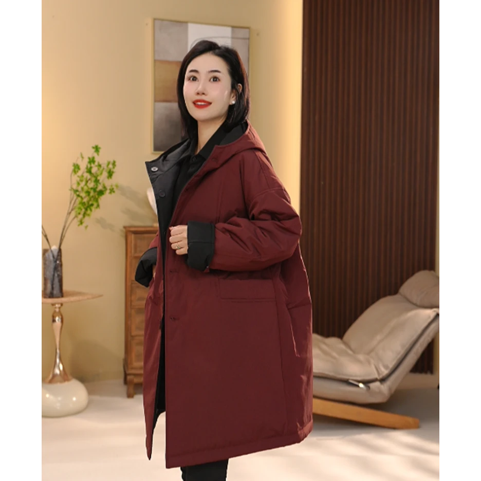 BEIJU 2025新款时尚气质百搭宽松显瘦轻奢洋气两面穿棉服女4525