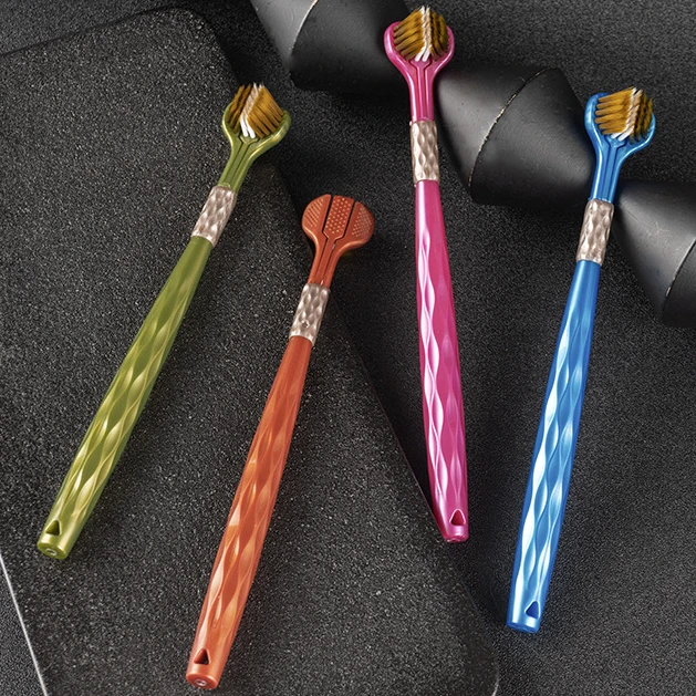 三面软毛牙刷360度成人三头高档家用学生深层清洁牙齿牙龈牙刷3D