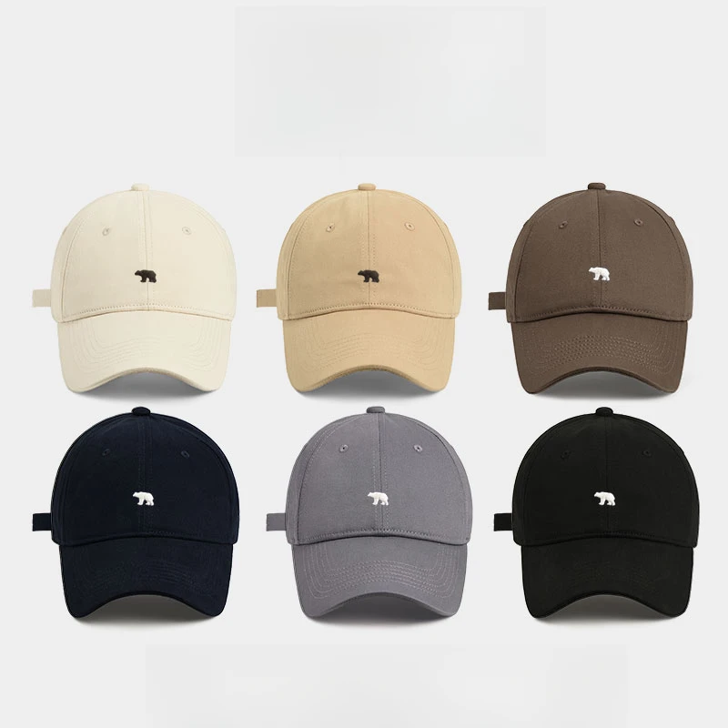 北极熊鸭舌帽男款大头围2025新款黑色棒球帽女士显脸小帽子