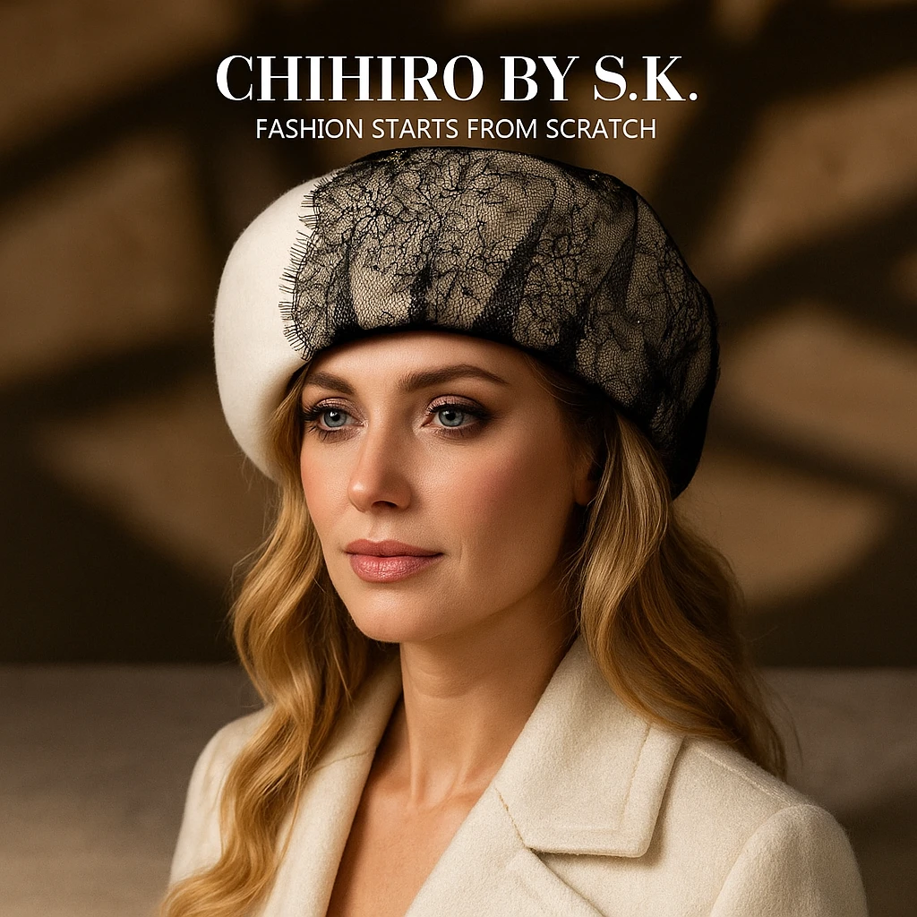 CHIHIRO BY S.K./新帽馆秋冬时尚百搭复古蕾丝幻梦-贝雷帽帽子