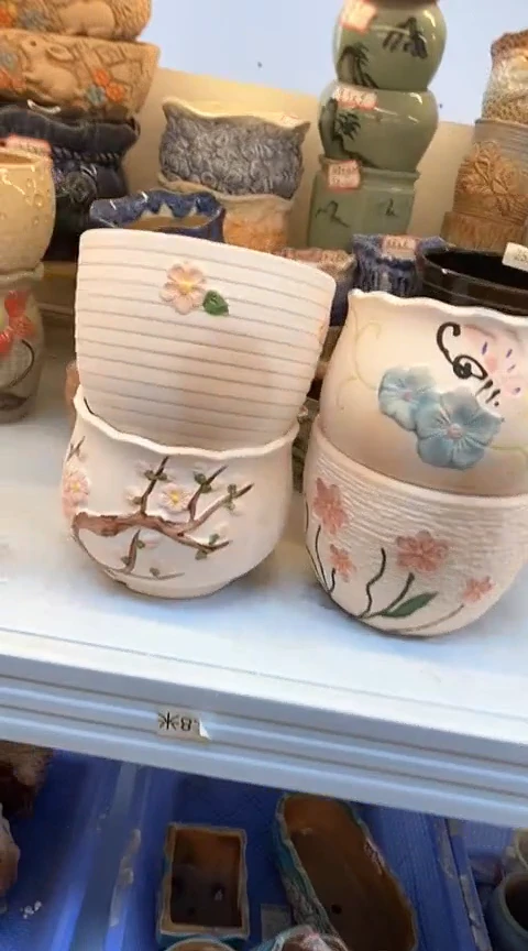 @@陶瓷多肉花盆S2红陶花园4件套