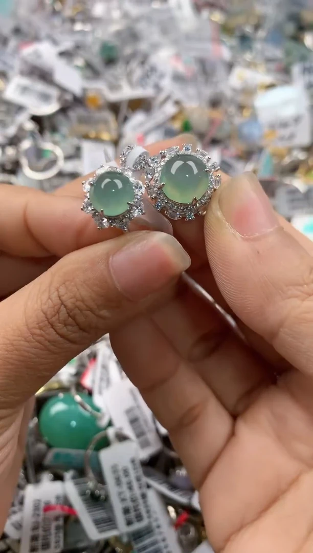 银S925镶嵌戒指翡翠3333----9