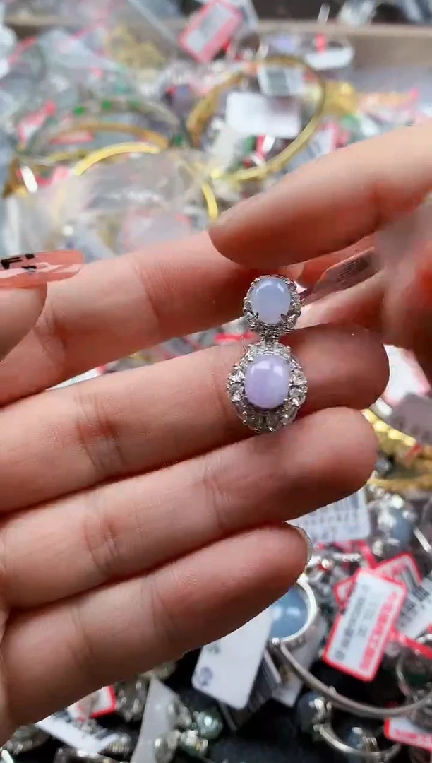 银S925镶嵌戒指翡翠天然A货缅甸翡翠