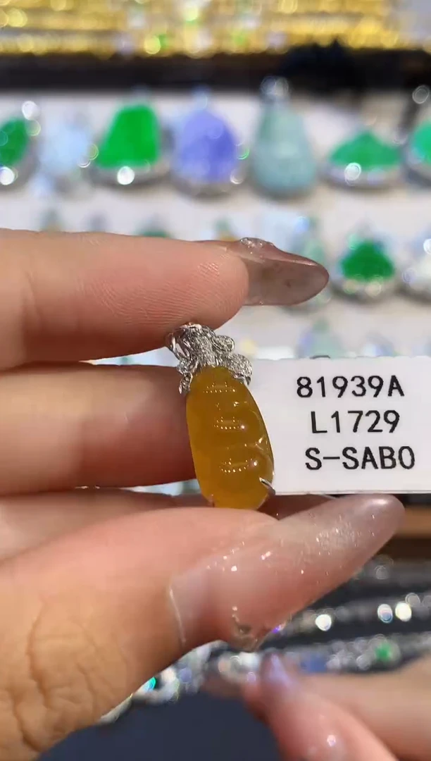 吊坠(不含链)18K金镶嵌翡翠L1729多样性发其一