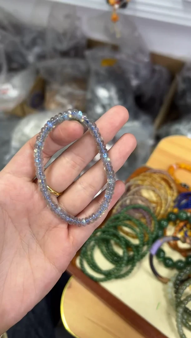 【闪购商品】月光石手链未镶嵌灰月光精工药片珠手链