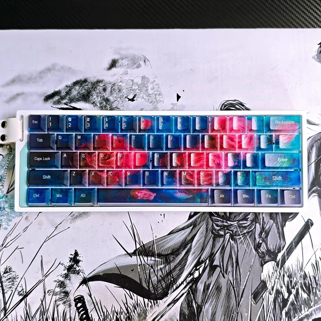 文绍游画风雾透玫瑰殇2.0键帽原厂高度PC材质适用多机械键盘型号