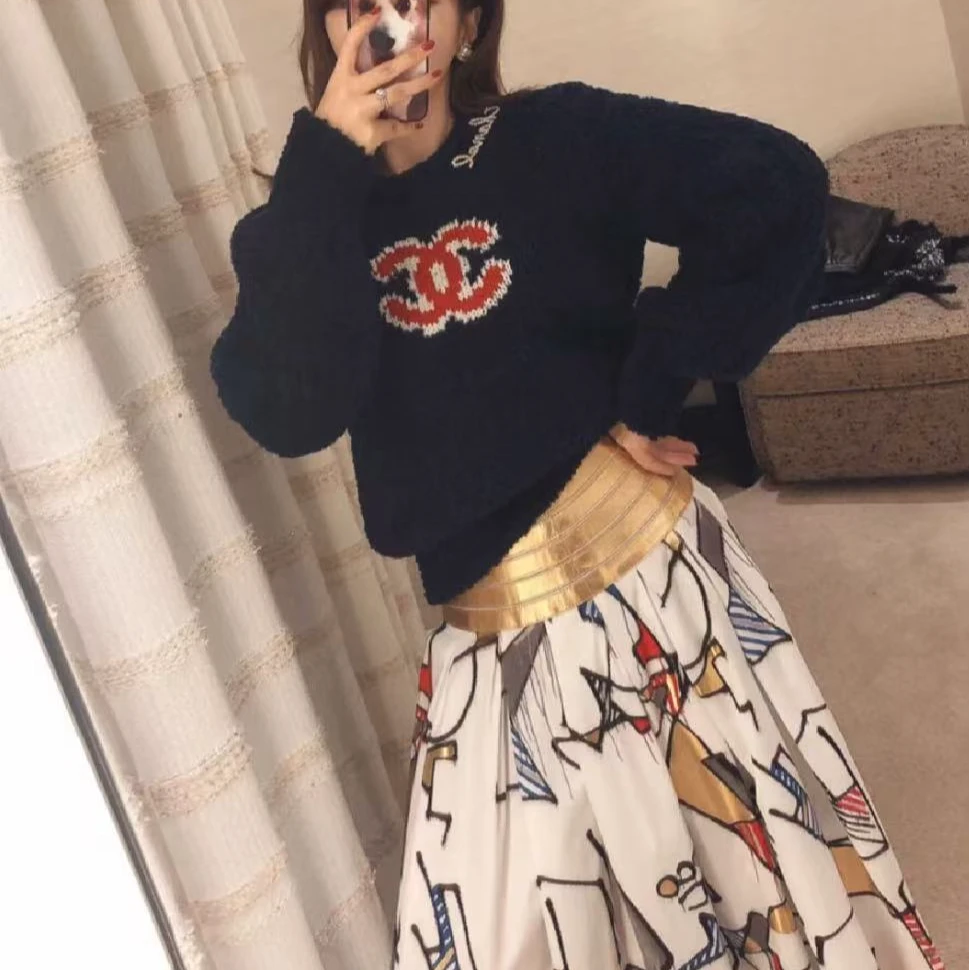 95新 Chanel/香奈儿 埃及系列秀款金色半身裙/f36/编号901