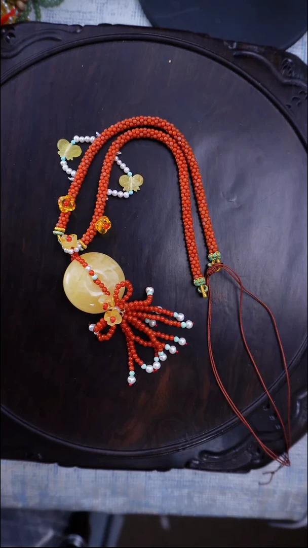 琥珀颈饰未镶嵌多样性发一