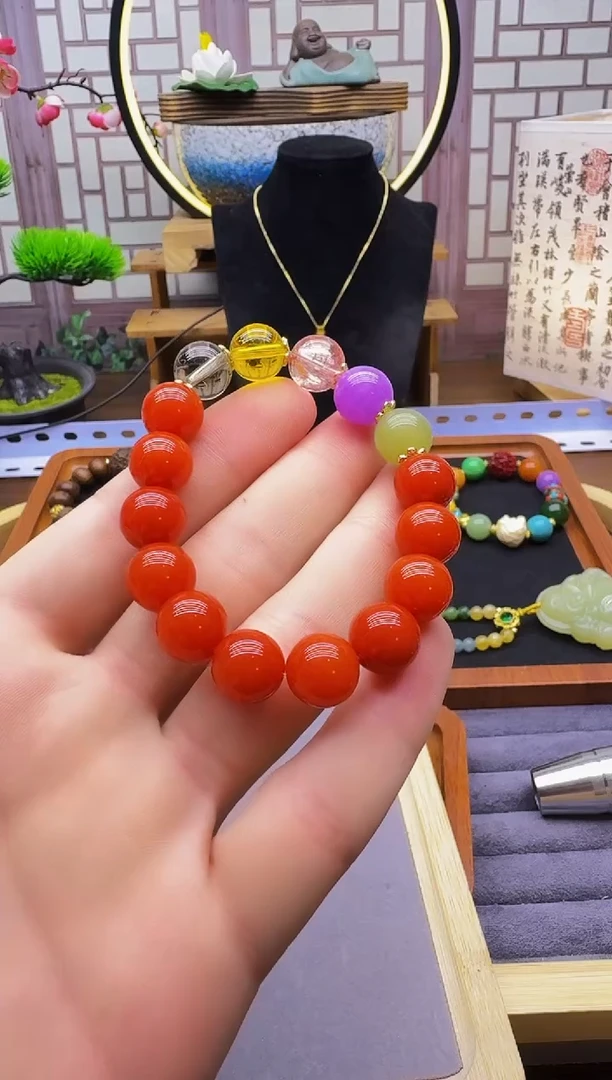 14K金镶嵌手链翡翠S418