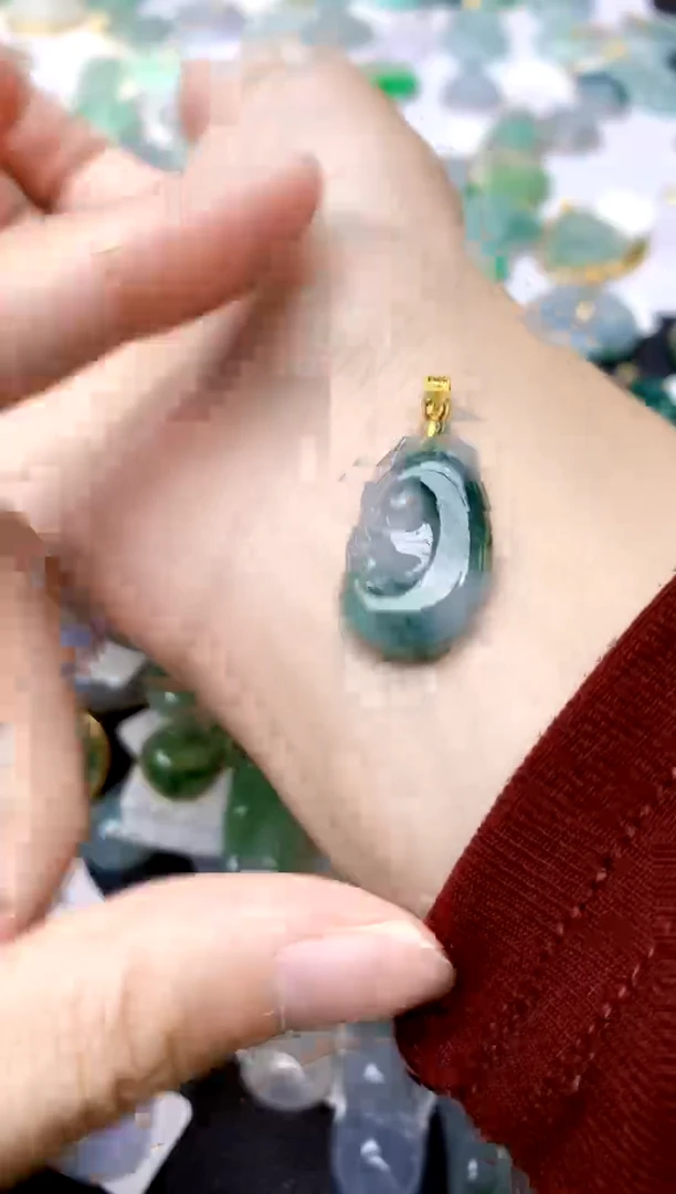 颈饰银S925镶嵌翡翠天然A货翡翠