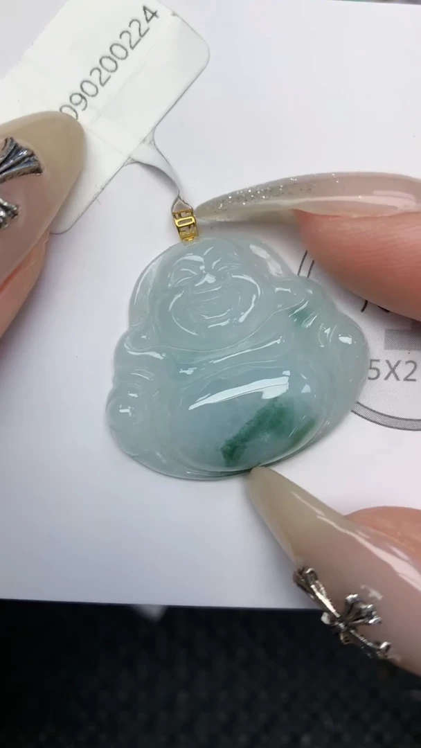 颈饰18K金镶嵌翡翠天然缅甸翡翠a货百元以上9元证书费自理