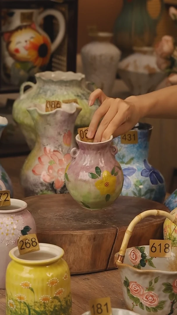陶瓷081景德镇设计师手作花器摆件侘寂风