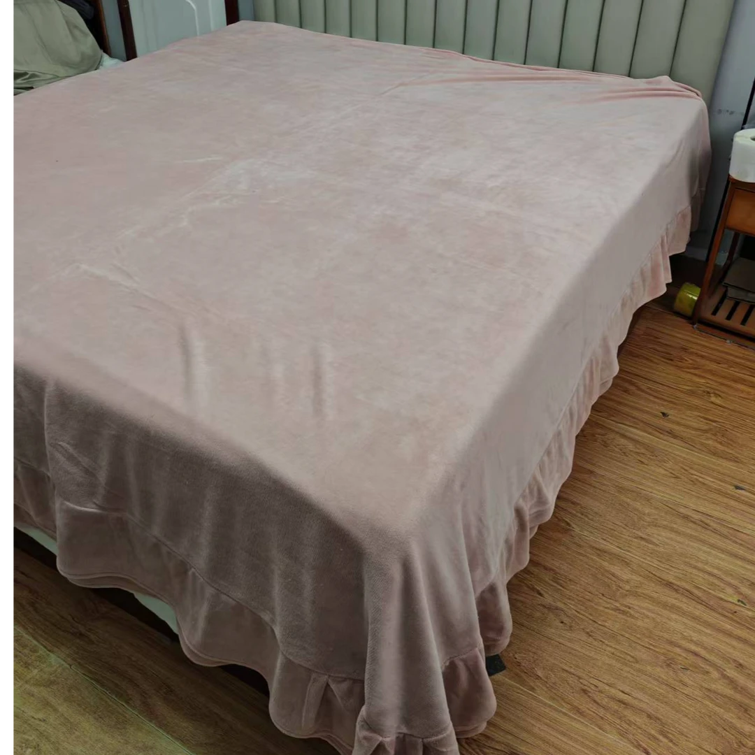 花边牛奶绒防静电冬季保暖床单245*250cm