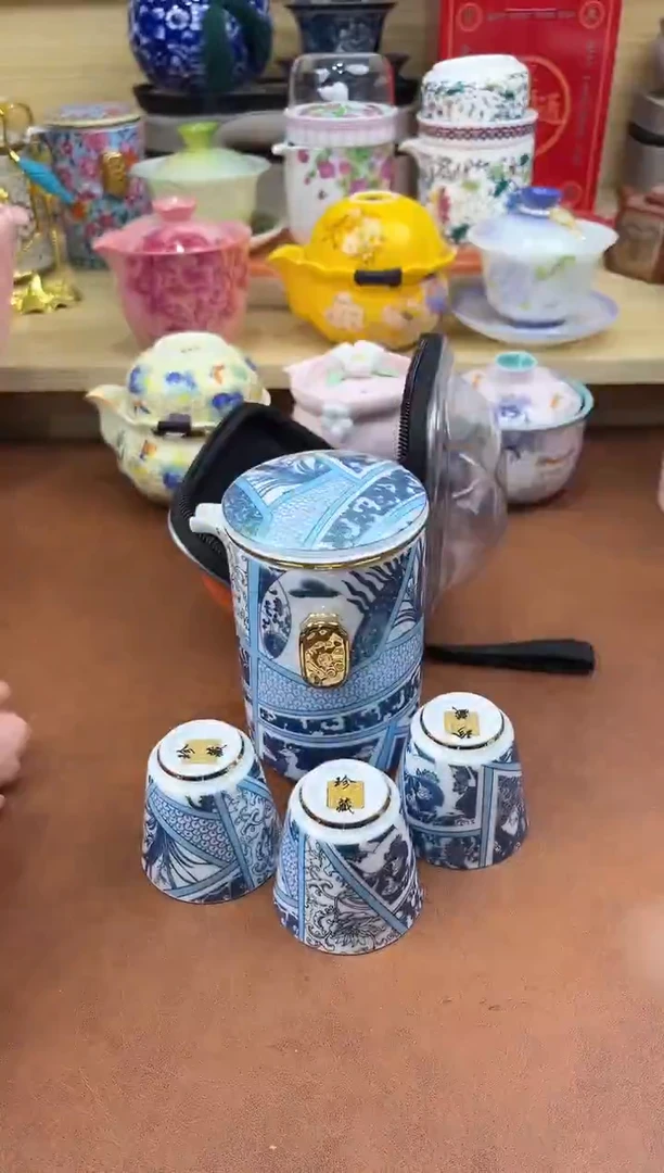 陶陶瓷茶具摆件旅行套组