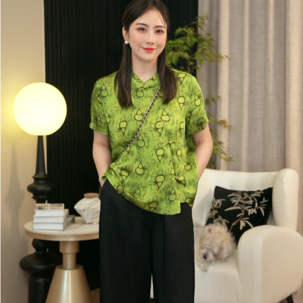 十三妮气质中国风龟裂纹新中式九分裤