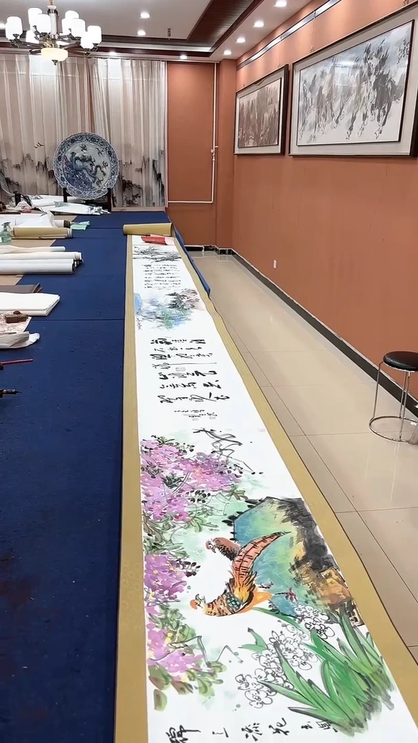 书法多为老师合作长卷