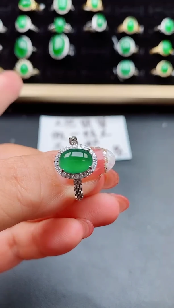 【闪购商品】翡翠戒指银S925镶嵌50800