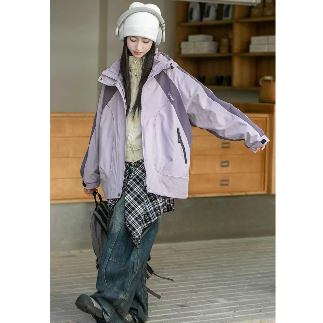 【恬颖KIDS】秋季新款女童夹棉加厚冲锋衣外套儿童洋气上衣中大童