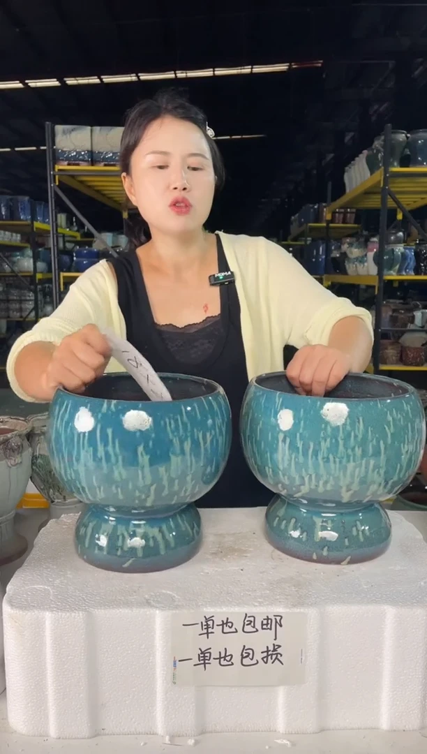宜兴紫砂粗陶花盆18*20