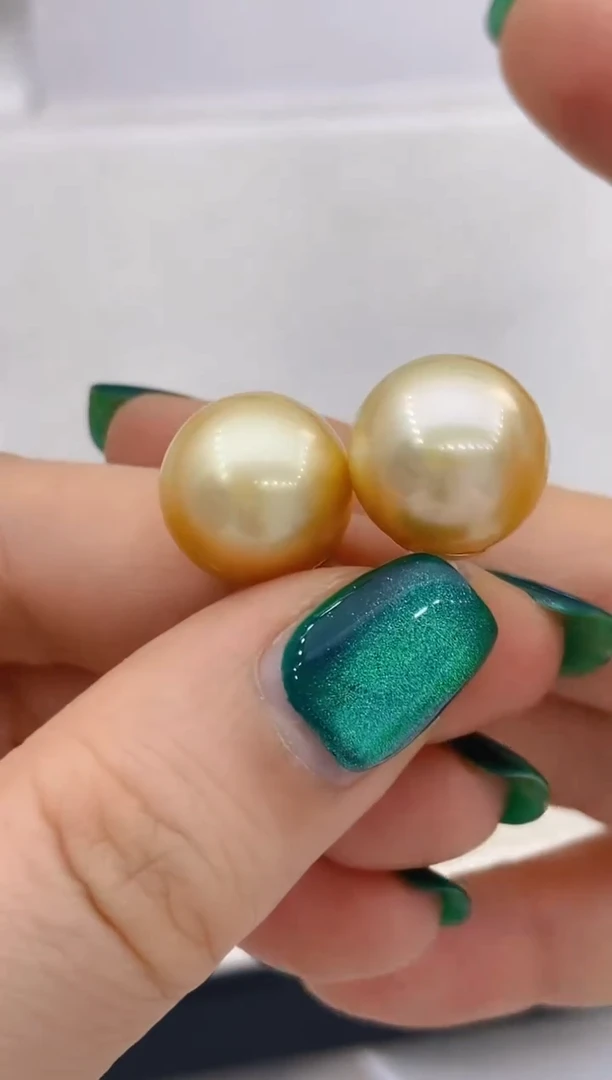 【闪购商品】海水珍珠耳饰18K金镶嵌135 14-15mm