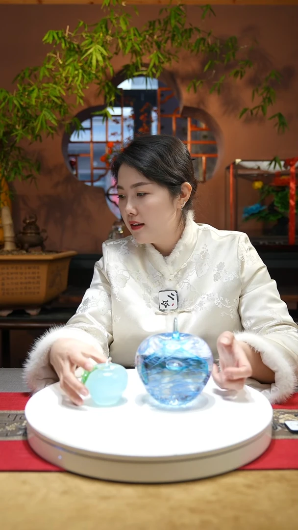 【闪购商品】琉璃手工艺品苹果一对