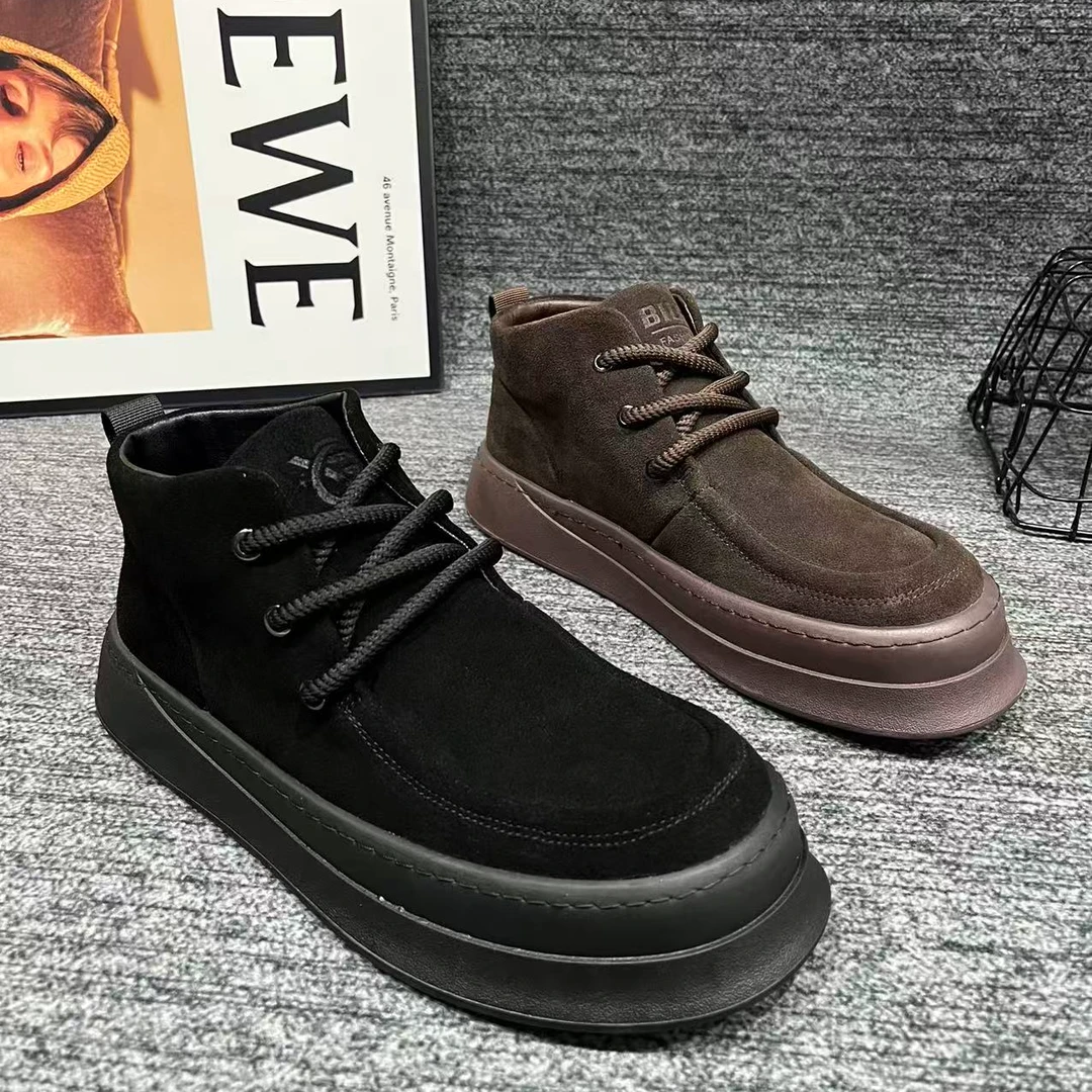 L76【单鞋】欧货新款男士磨砂皮时尚潮流百搭软底系带休闲商务男鞋