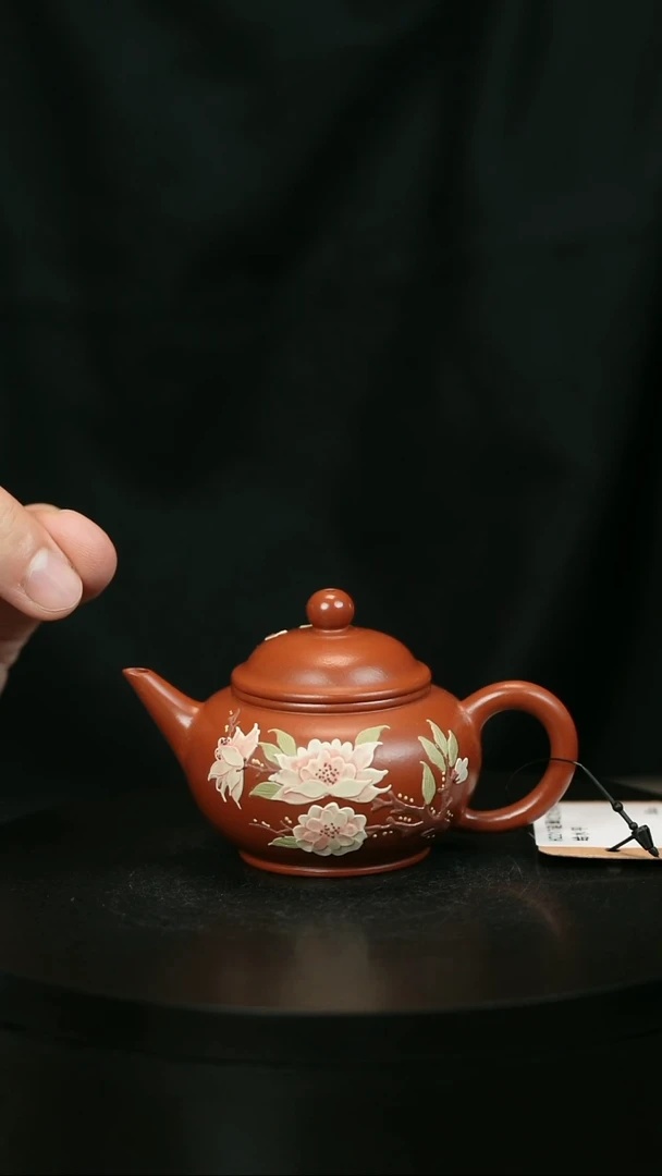 茶壶紫砂宝**?H2217赵翠红牡丹堆绘水平