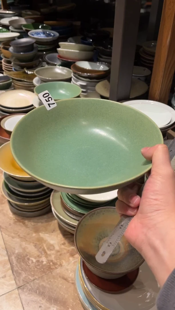 【闪购商品】瓷片750  绿色的锅盘1个