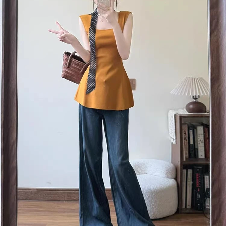 绝美漂亮吊带背心女夏季外穿2025新款设计感小众辣妹无袖掐腰上衣